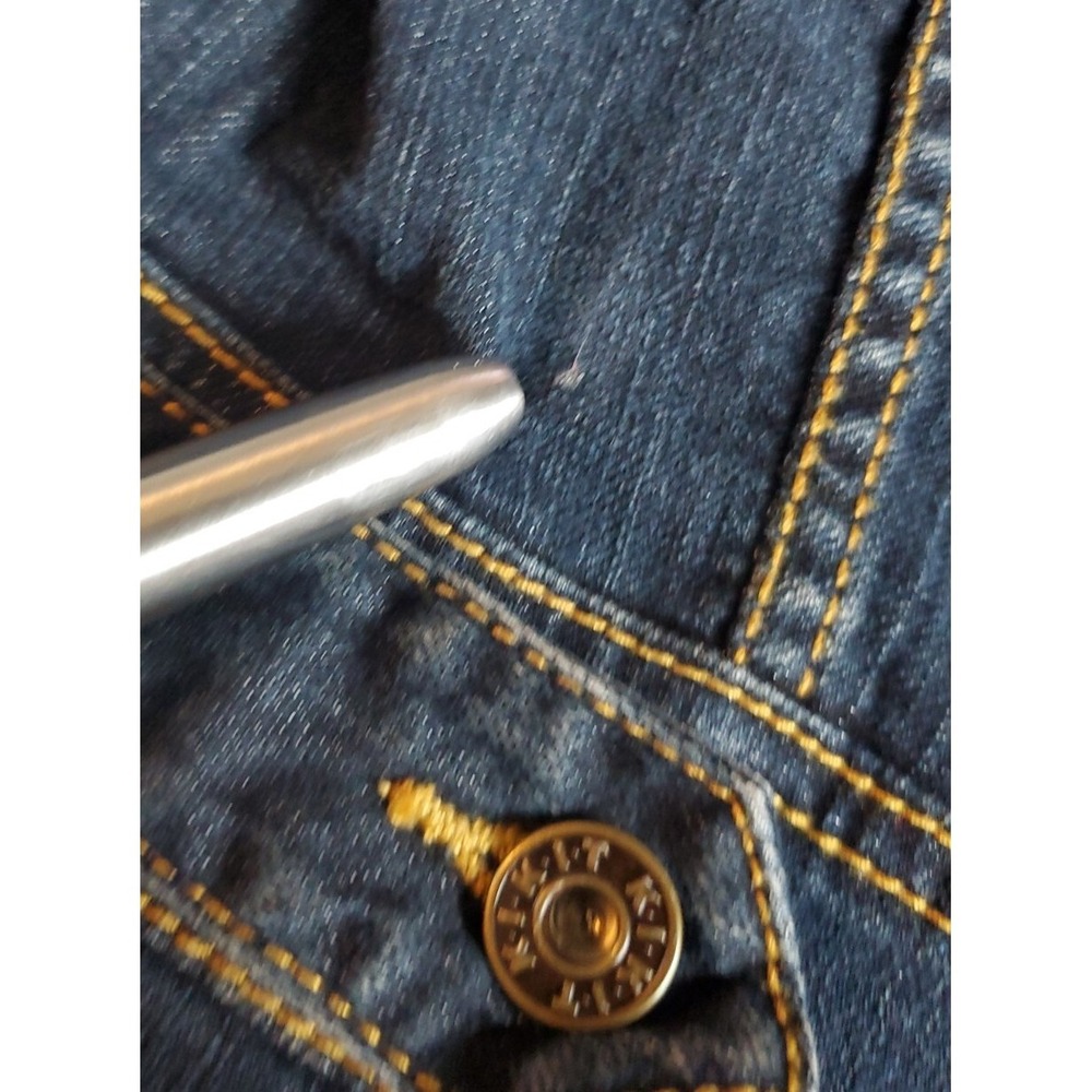 KIKIT Jean Jacket Denim Womens Size Medium Button Studded Western - Picture 4 of 7